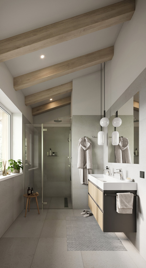 Badezimmer im freistehenden Einfamilienhaus Am Betberg 5 in Weilheim (Visualisierung)